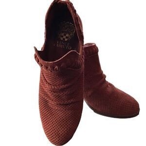 Vince Camuto suede booties. Burnt orange brown.